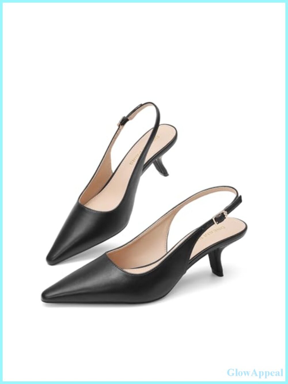 Women's Slingback Kitten Heels Pointed Toe Pumps Shoes